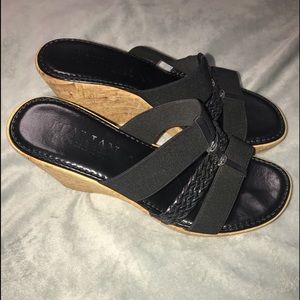 Black Wedge Shoes Size 8